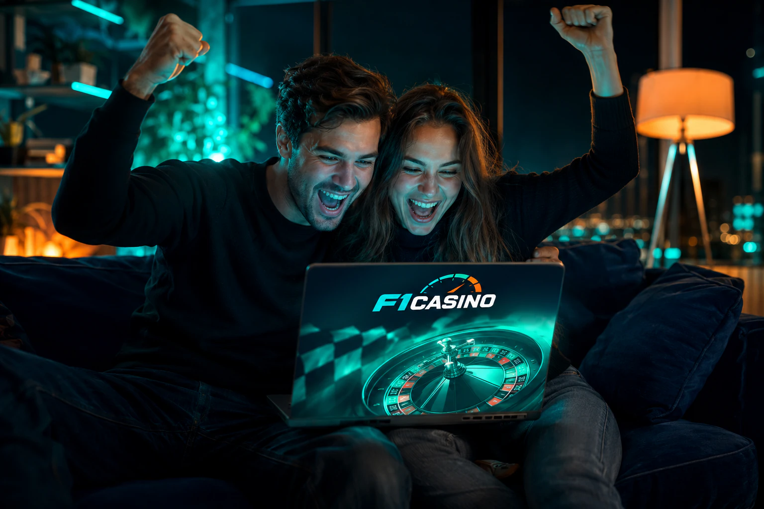 F1casino heyecanlı çift laptopta rulet kazancı