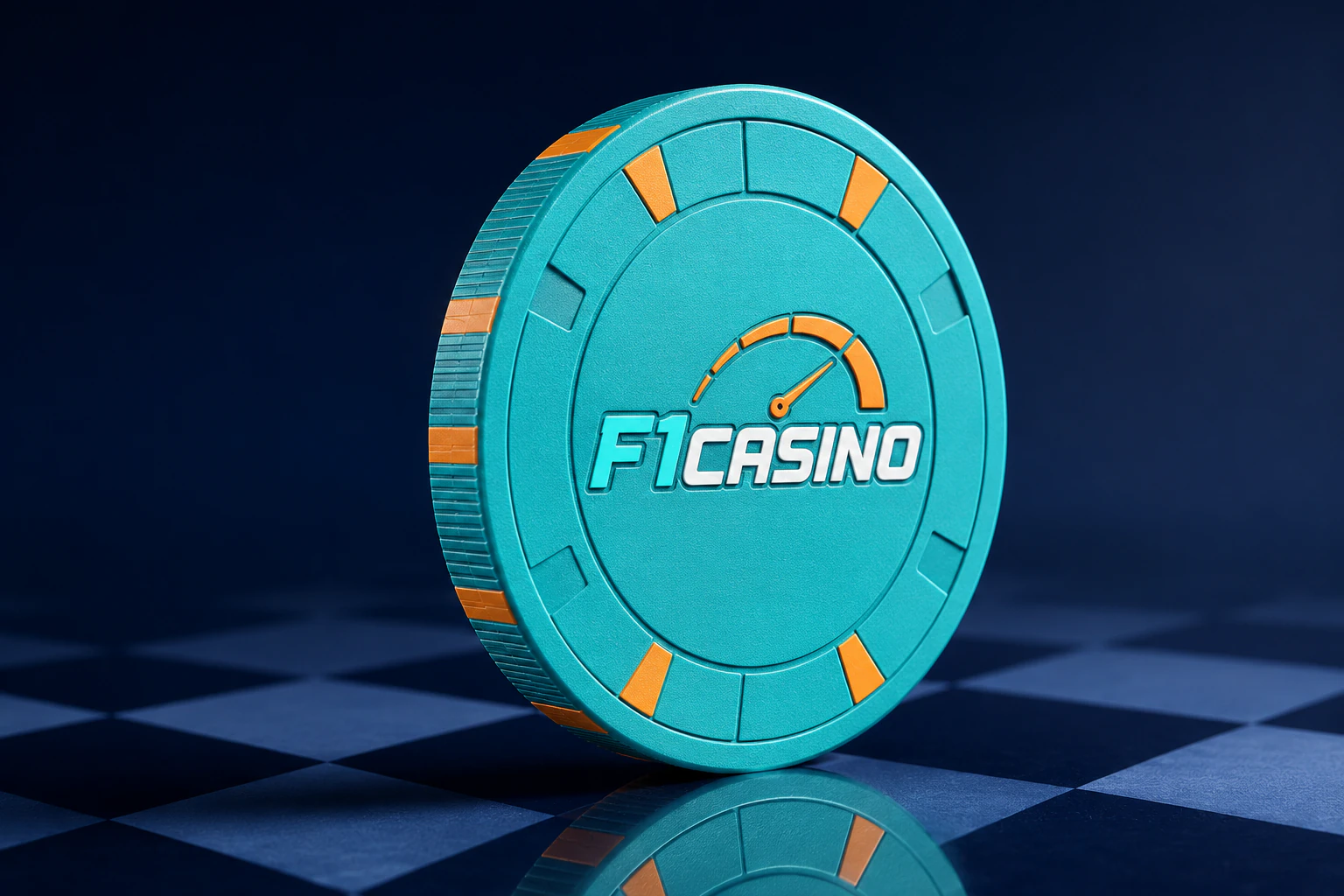 F1casino turkuaz üç boyutlu casino çipi